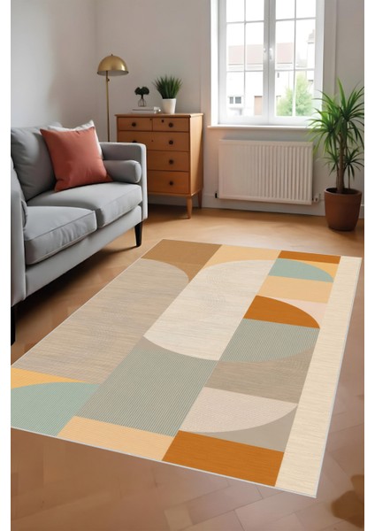 Makinede Yıkanabilir Kaymaz Taban Leke Tutmaz Bohem Desen Mutfak Halısı Salon Halısı ve Yolluk