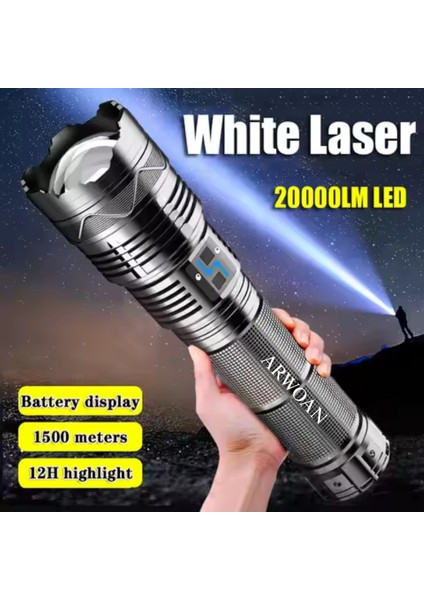 Yüksek Güç Taktik Şarj Edilebilir LED El Feneri Uzun Menzilli Çok Güçlü Fener fiyatları