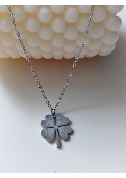 Yonca Kolye Gümüş Renk Paslanmaz Celik modelleri