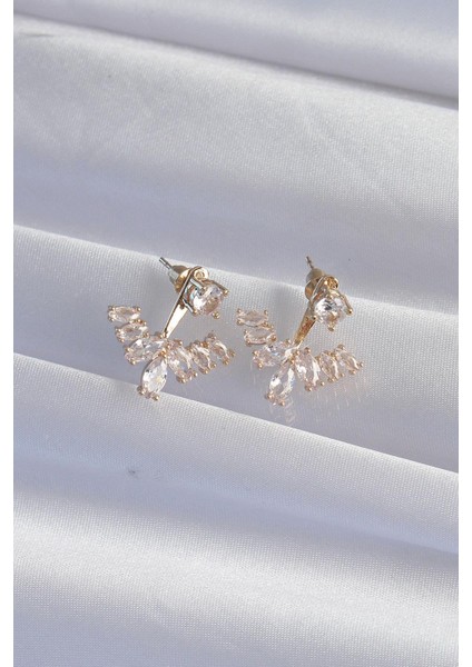 Pirinç Gold Renk Zirkon Taşlı V Model Küpe - PRT3500EB02019 fiyatları