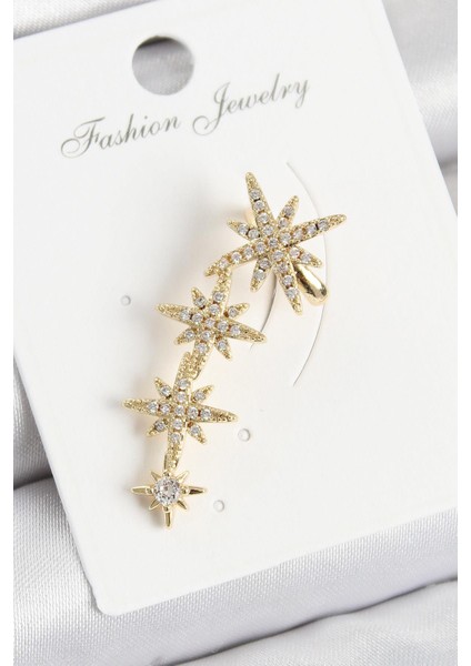 Pirinç Kutup Yıldızı Model Gold Renk Sağ Kıkırdak Küpe - PRT3500EB08064