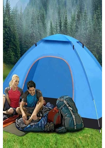 Kolay Kurulumlu Taşınır Su Geçirmez Sineklikli Pratik Kamp Çadırı 2-3 Kişilik (200X150X110)