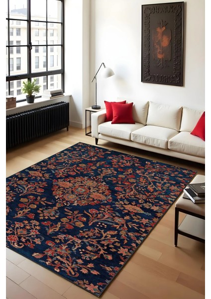 Makinede Yıkanabilir Klasik Desen Kaymaz Taban Leke Tutmaz Salon Halısı Mutfak Halısı ve Yolluk