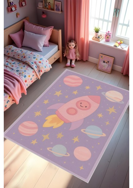 Dijital Baskı Çocuk Odası Halısı Makinede Yıkanabilir Anti Bakteriyel Leke Tutmaz Kaymaz Taban. fiyatları