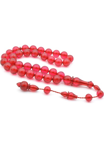 Mesut Elma Usta Işçilikli Pembe Sıkma Kehribar Tesbih