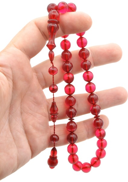 Mesut Elma Usta Işçilikli Pembe Sıkma Kehribar Tesbih fırsatları