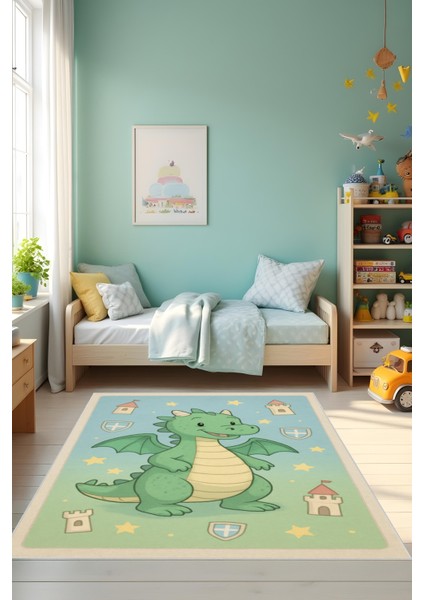 Dijital Baskı Çocuk Odası Halısı Makinede Yıkanabilir Anti Bakteriyel Leke Tutmaz Kaymaz Taban. fiyatları