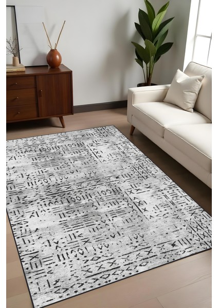Dijital Baskı Kaymaz Taban Iskandinav Etnik Desen Gri Renk Salon Halısı Yolluk fırsatları