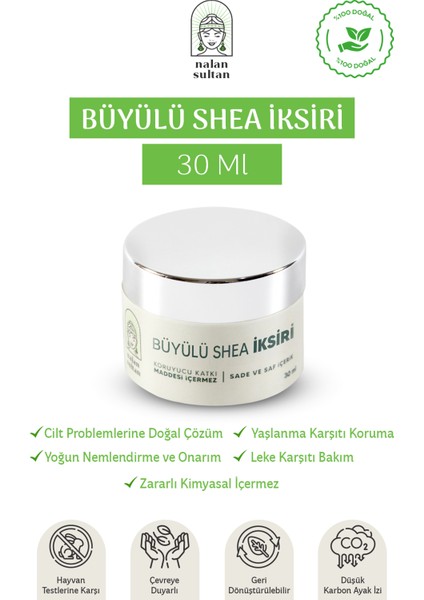 | Büyülü Shea Kremi, El Yüz Vücut Bakım Kremi, Orijinal Shea, El Yüz Vücut Bakım Kremi, Original Shea Butter, Yüksek Onarıcı Krem (30 ml)