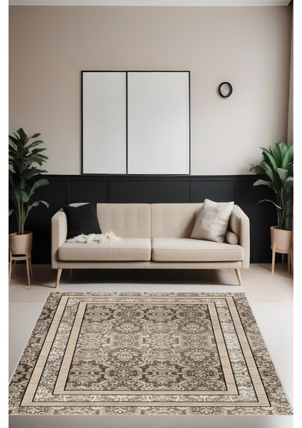 Dijital Baskı Klasik Desenli Çift Çerçeveli Dekoratif Makinada Yıkanabilir Salon ve Yolluk Halısı fiyatları