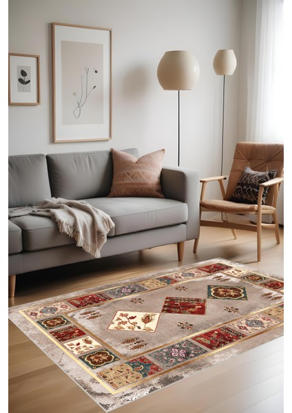 Dijital Baskı Klasik Desenli Kilim Görünümlü Dekoratif Makinada Yıkanabilir Salon ve Yolluk Halısı fiyatları