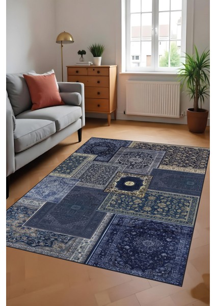 Makinede Yıkanabilir Mavi Temalı Kaymaz Taban Leke Tutmaz Mutfak Halısı Salon Halısı ve Yolluk fiyatları