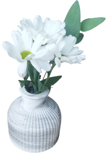 Homemade Dekoratif Obje Gri Desenli Vazo