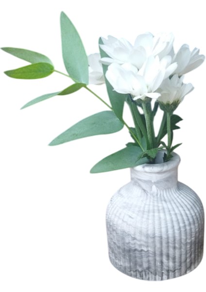 Homemade Dekoratif Obje Gri Desenli Vazo modelleri