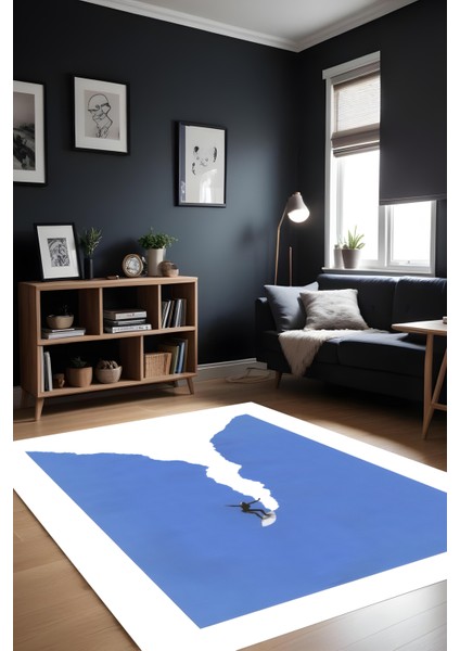 Dijital Baskı Deniz ve Sörf Figürlü Kaymaz Taban Makinada Yıkanabilir Salon Halısı Genç Odası Halısı modelleri