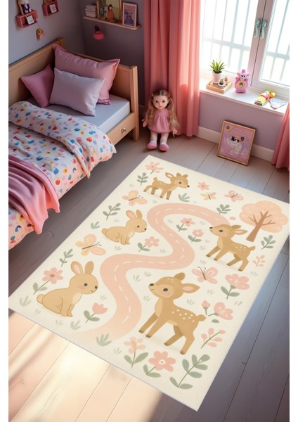 Dijital Baskı Çocuk Odası Halısı Makinede Yıkanabilir Anti Bakteriyel Leke Tutmaz Kaymaz Taban. fiyatları
