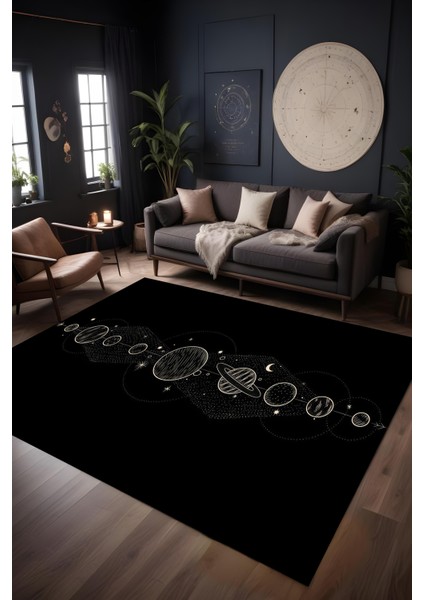 Makinede Yıkanabilir Astronomi Desen Kaymaz Taban Leke Tutmaz Salon Halısı Genç Halısı Çocuk Halısı fiyatları