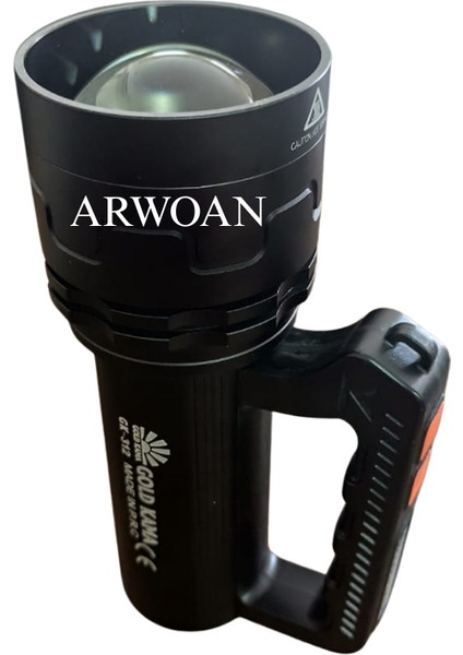 GK-312 Şarjlı LED El Feneri Metal Taşıma Çantalı, Güçlü, Uzun Menzilli, USB Şarjlı modelleri