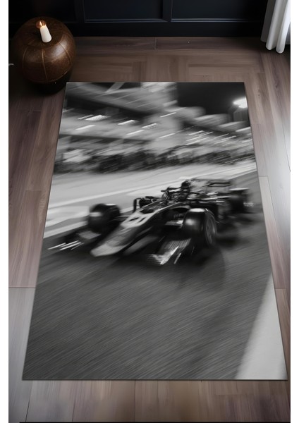 Dijital Baskı Araba Temalı Kaymaz Taban Leke Tutmaz Makinada Yıkanabilir Salon Halısı Genç Halısı