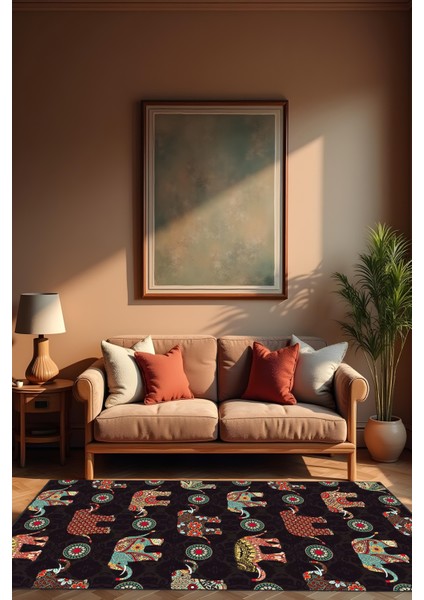 Makinede Yıkanabilir Fil Figürlü Kaymaz Taban Leke Tutmaz Salon Halısı Çocuk Halısı ve Kesme Yolluk fiyatları