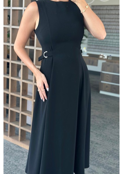 Siyah Bel Kemer Detaylı Elbise - 2313 fiyatları