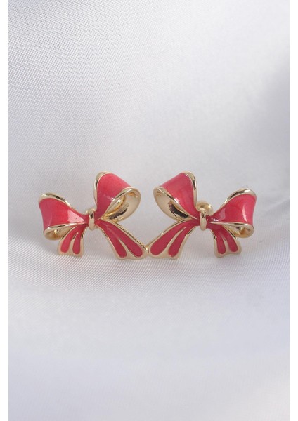 Pirinç Pembe Renk Fiyonk Küpe - PRT3500EB01426