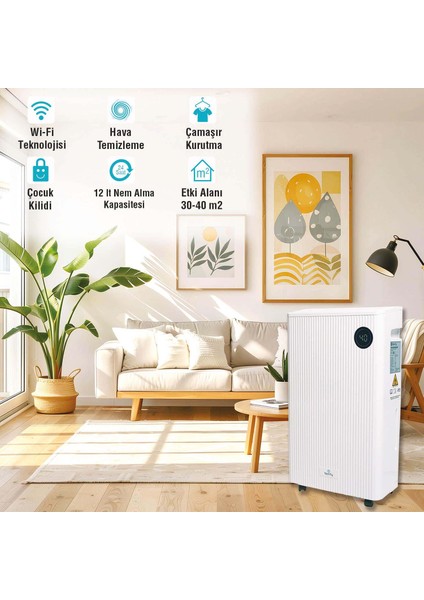 FLY12 Akıllı ( Wi-Fi ) Ev Tipi Nem Alma ve Hava Temizleme Cihazı modelleri