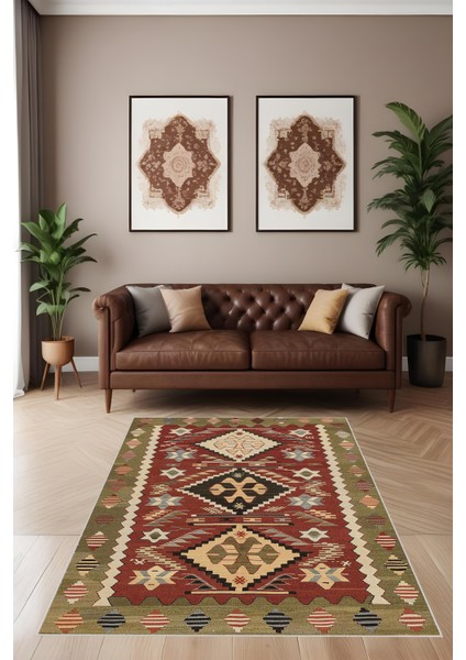 Dijital Baskı Klasik Desenli Kilim Görünümlü Dekoratif Makinada Yıkanabilir Salon ve Yolluk Halısı fiyatları