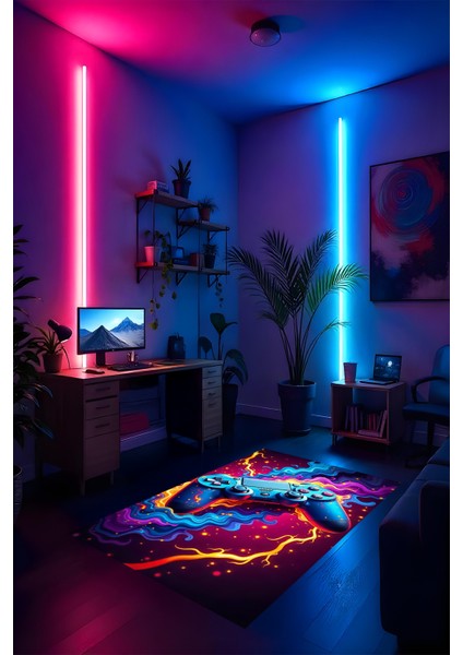 Gaming Halı Dijital Baskı Oyun Odası Halısı Kaymaz Taban Yıkanabilir Gamer Modern Tasarım modelleri