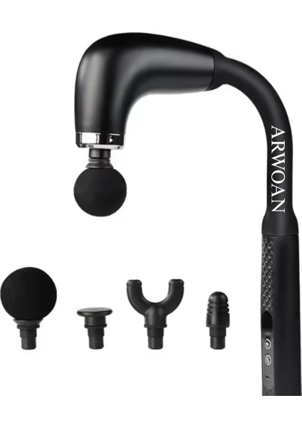 Masaj Tabancası Derin Doku Kas Gevşetici, Sessiz Motor, 4 Başlık Aparatı ile Profesyonel Masaj Cihazı