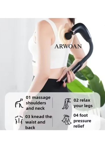 Masaj Tabancası Derin Doku Kas Gevşetici, Sessiz Motor, 4 Başlık Aparatı ile Profesyonel Masaj Cihazı fırsatları