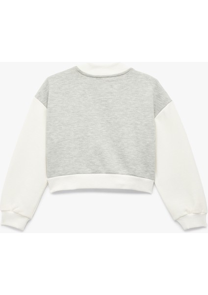 Düğmeli Baskılı Uzun Kollu Yuvarlak Yaka Crop Kolej Ceket fiyatları