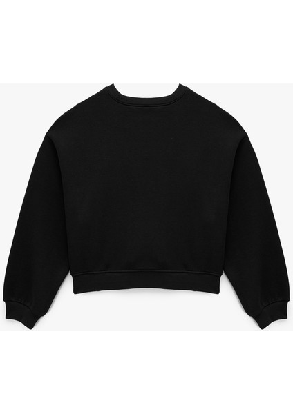 Regular Fit Üç Iplik Uzun Kollu Bisiklet Yaka Basic Sweatshirt fiyatları