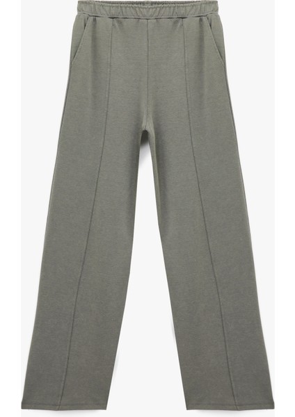 Şardonlu Rahat Kalıp Nervürlü Cepli Beli Lastikli Geniş Paça Eşofman Altı