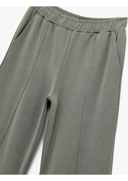 Şardonlu Rahat Kalıp Nervürlü Cepli Beli Lastikli Geniş Paça Eşofman Altı modelleri