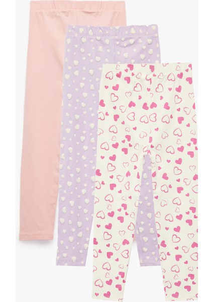 Pamuklu Desenli Beli Lastikli 3'lü Tayt Seti fiyatları