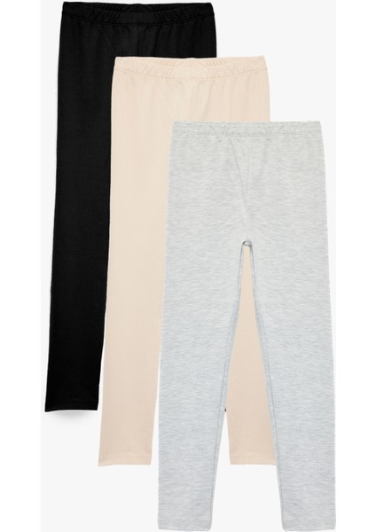 Beli Lastikli Basic 3'lü Tayt Seti