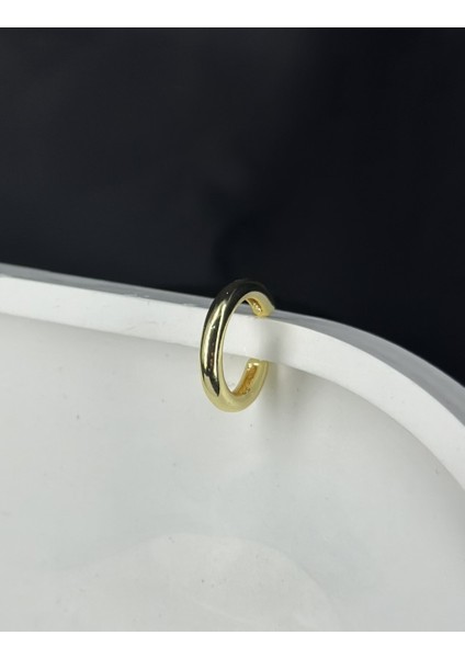Gold Altın Taşsız Earcuff Çelik Küpe Delik Gerektirmez