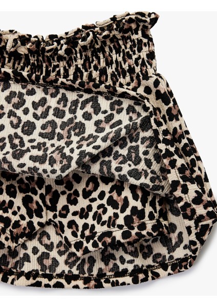 Leopar Desenli Gipeli Mini Şort Etek modelleri