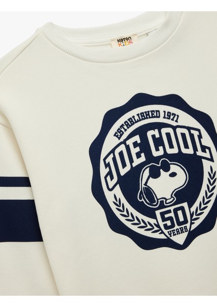 Lisanslı Snoopy Baskılı Uzun Kollu Bisiklet Yaka Şardonlu Sweatshirt modelleri