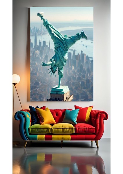B-Boy Özgürlük Heykeli V1 Ev Duvar Salon Güzellik Salonu Ofis Dükkan Dekarasyon Kanvas Tablo