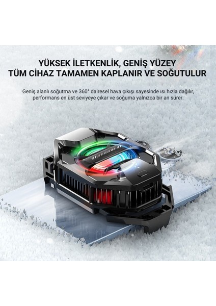Aı Destekli Turbo Fanlı Telefon Soğutucu | -3°c Soğutma | 7500 Rpm Hız | Rgb Işıklı | 3 Farklı Mod modelleri
