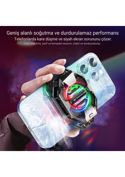 Aı Destekli Turbo Fanlı Telefon Soğutucu | -3°c Soğutma | 7500 Rpm Hız | Rgb Işıklı | 3 Farklı Mod fırsatları