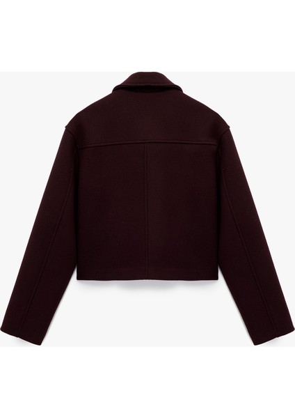 Uzun Kollu Cepli Fermuarlı Kısa Kaşe Mont fiyatları