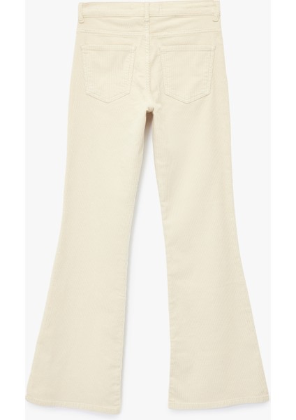 Dar Kesim Düğmeli Cepli Ispanyol Paça Jean Pantolon - Flare Jeans fiyatları