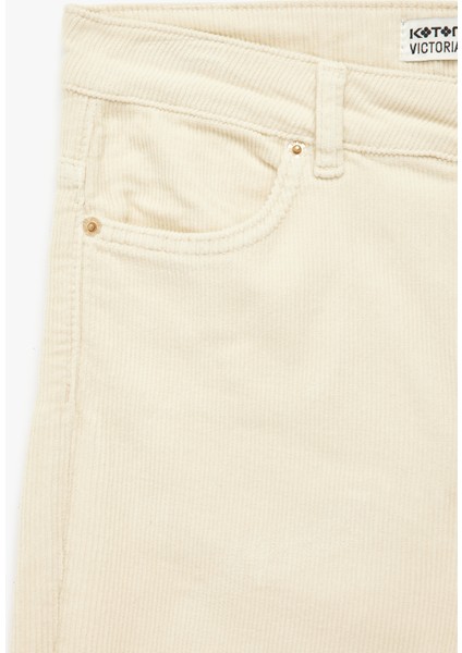 Dar Kesim Düğmeli Cepli Ispanyol Paça Jean Pantolon - Flare Jeans indirimleri