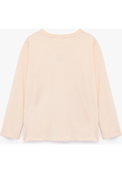 Uzun Kollu Bisiklet Yaka Nakışlı Pamuklu Tişört fiyatları