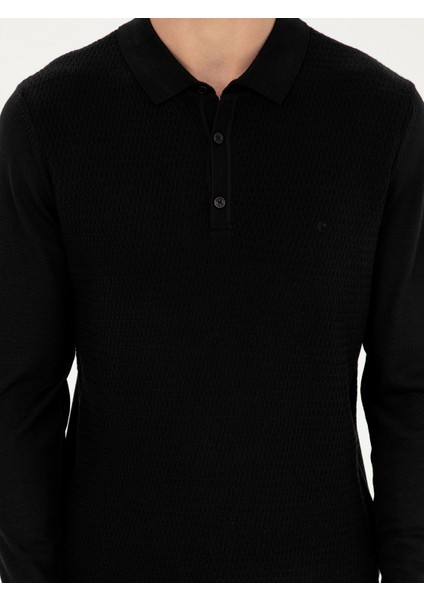 Erkek Siyah Regular Fit Kazak 50279605-VR046