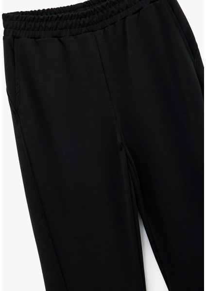 Yüksek Bel Oversize Şardonlu Geniş Paça Modal Karışımlı Spor Eşofman Altı modelleri