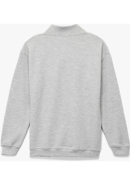 Şardonlu Uzun Kollu Basic Yarım Fermuarlı Dik Yaka Sweatshirt fiyatları